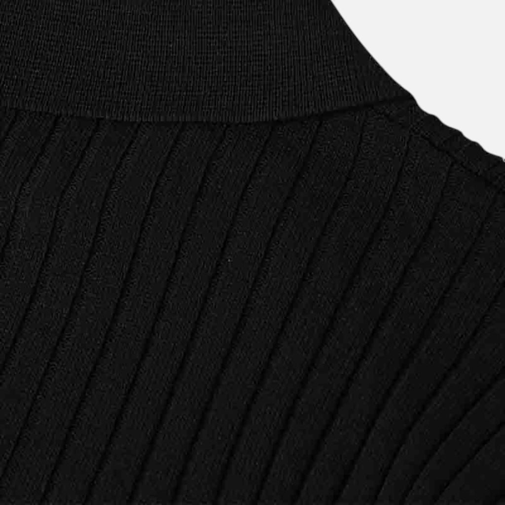 Allen | Men’s Short Sleeve Textured Ribbed Polo Shirt