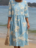 Allura | Women's Round Neck Flowy Wedding Guest Dress