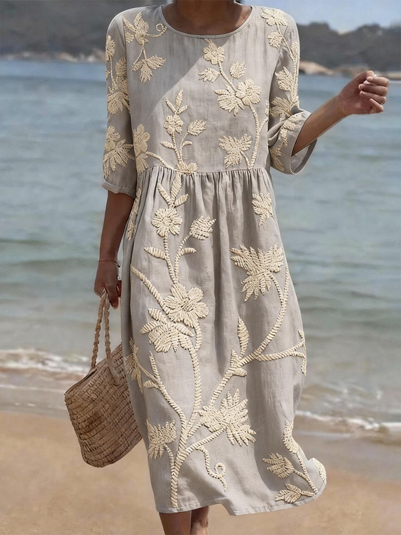 Allura | Women's Round Neck Flowy Wedding Guest Dress