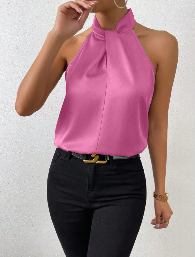 Alona | Women's Halter Twist Neck Sleeveless Top