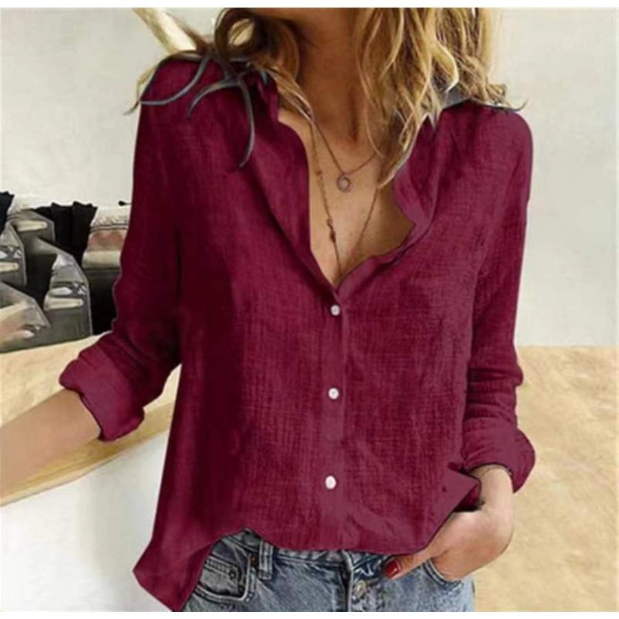 Alonza | Women's Button Front Long Sleeve Collared Shirt