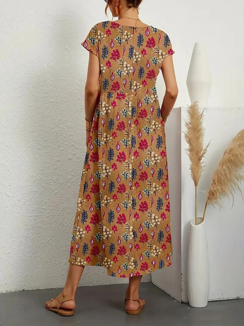 Alouette | Women's Floral Short Sleeve Flowy Midi Dress
