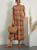 Alouette | Women's Floral Short Sleeve Flowy Midi Dress