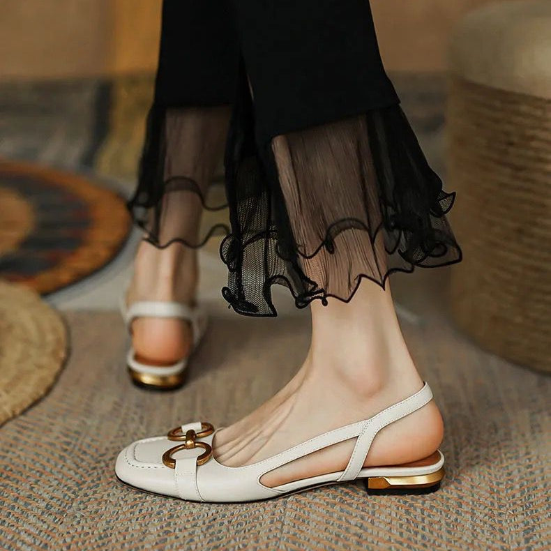 Alva | Women’s Square Toe Summer Slingback Flats