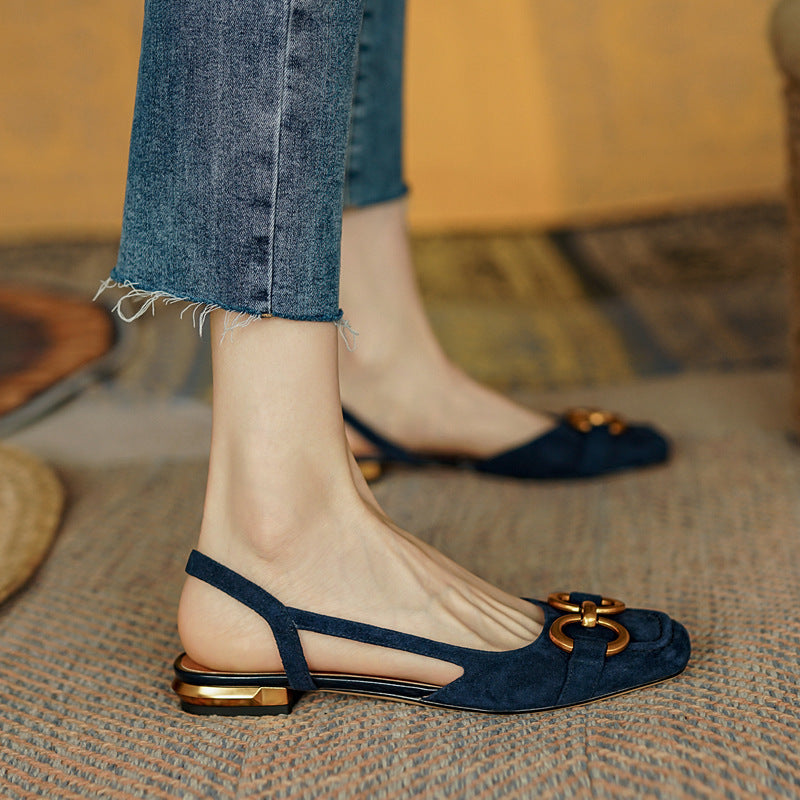 Alva | Women’s Square Toe Summer Slingback Flats