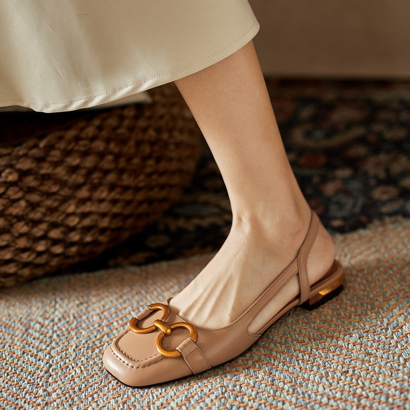 Alva | Women’s Square Toe Summer Slingback Flats