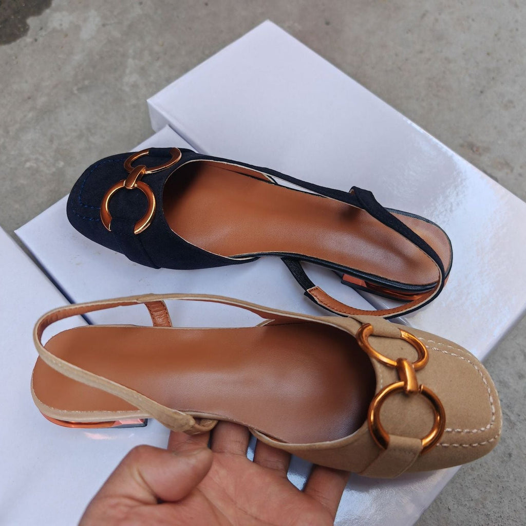 Alva | Women’s Square Toe Summer Slingback Flats