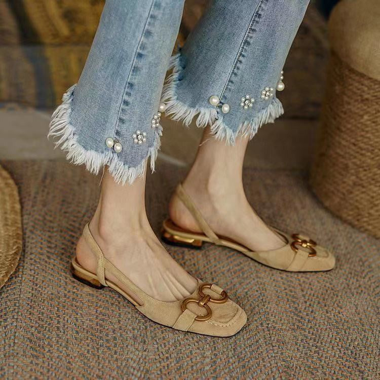 Alva | Women’s Square Toe Summer Slingback Flats