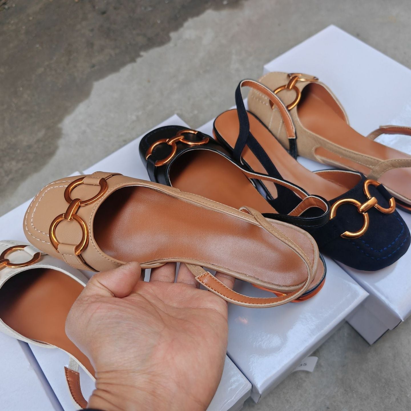Alva | Women’s Square Toe Summer Slingback Flats