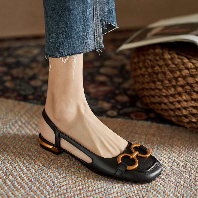 Alva | Women’s Square Toe Summer Slingback Flats