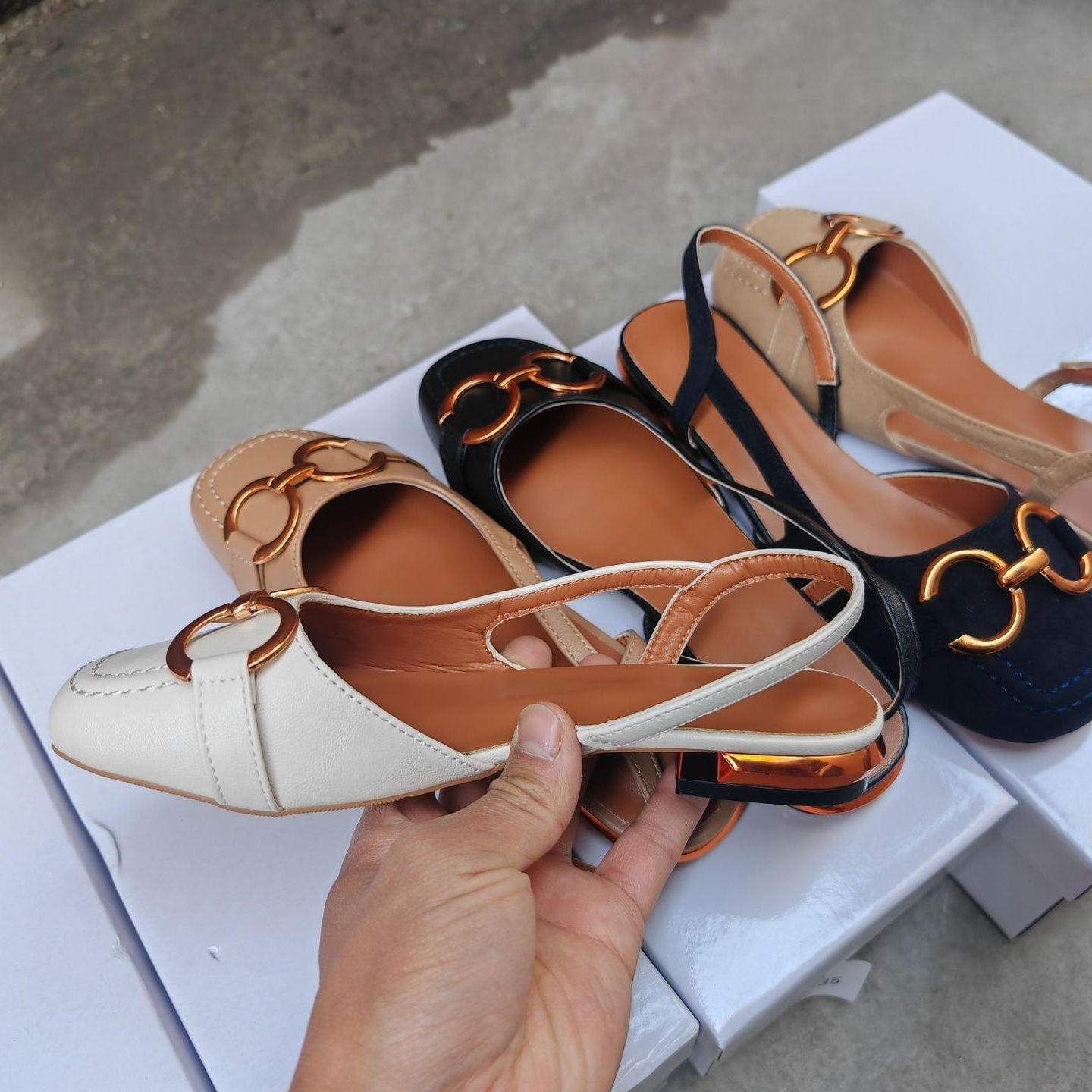 Alva | Women’s Square Toe Summer Slingback Flats