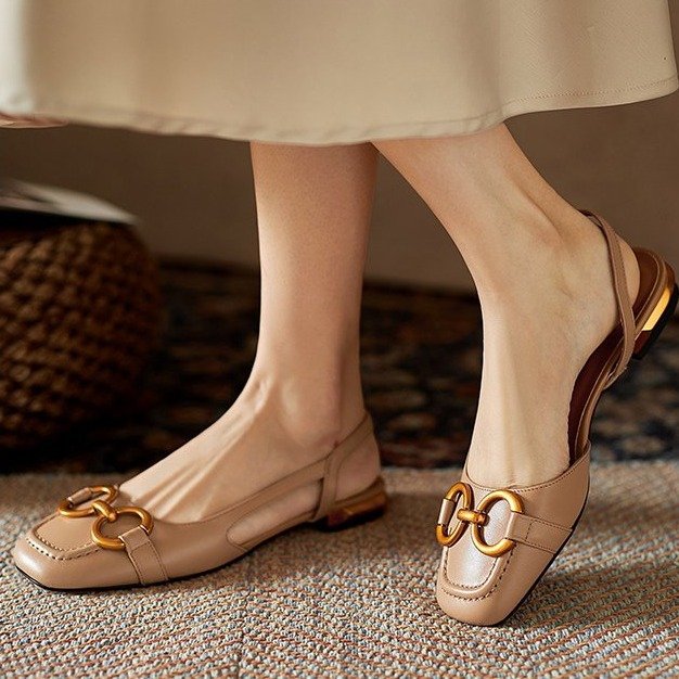 Alva | Women’s Square Toe Summer Slingback Flats