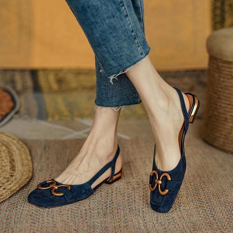 Alva | Women’s Square Toe Summer Slingback Flats