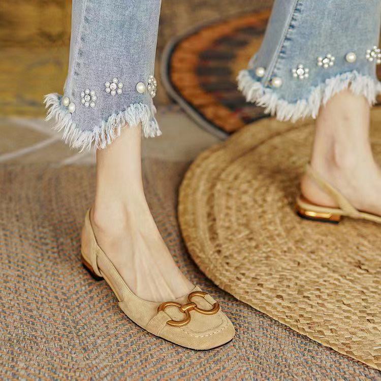 Alva | Women’s Square Toe Summer Slingback Flats