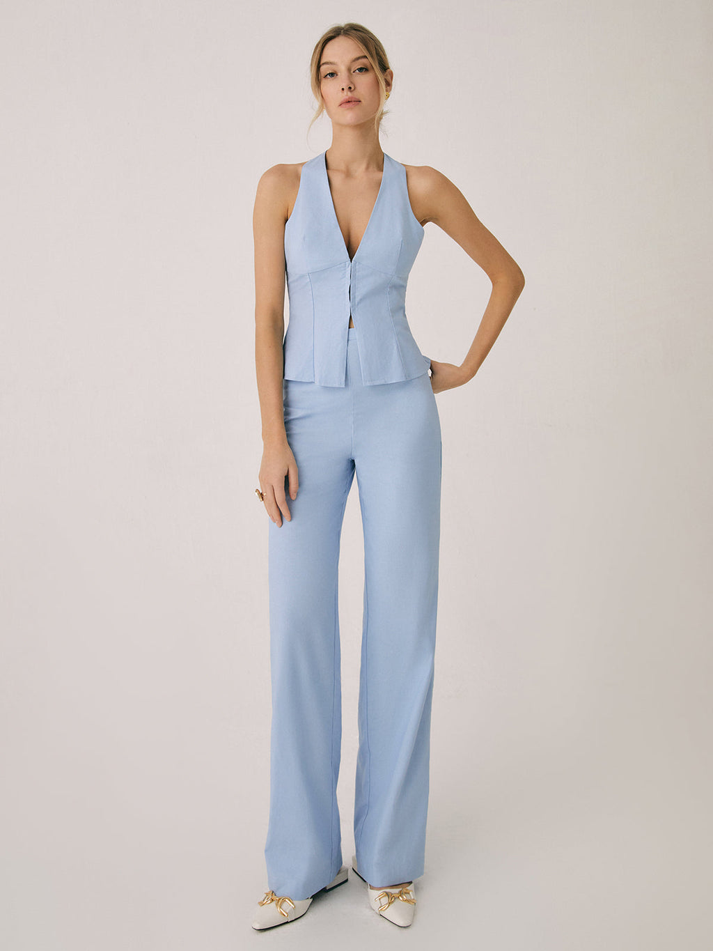 Alylah | Women's Sleeveless Straight Leg Two Piece Matching Set
