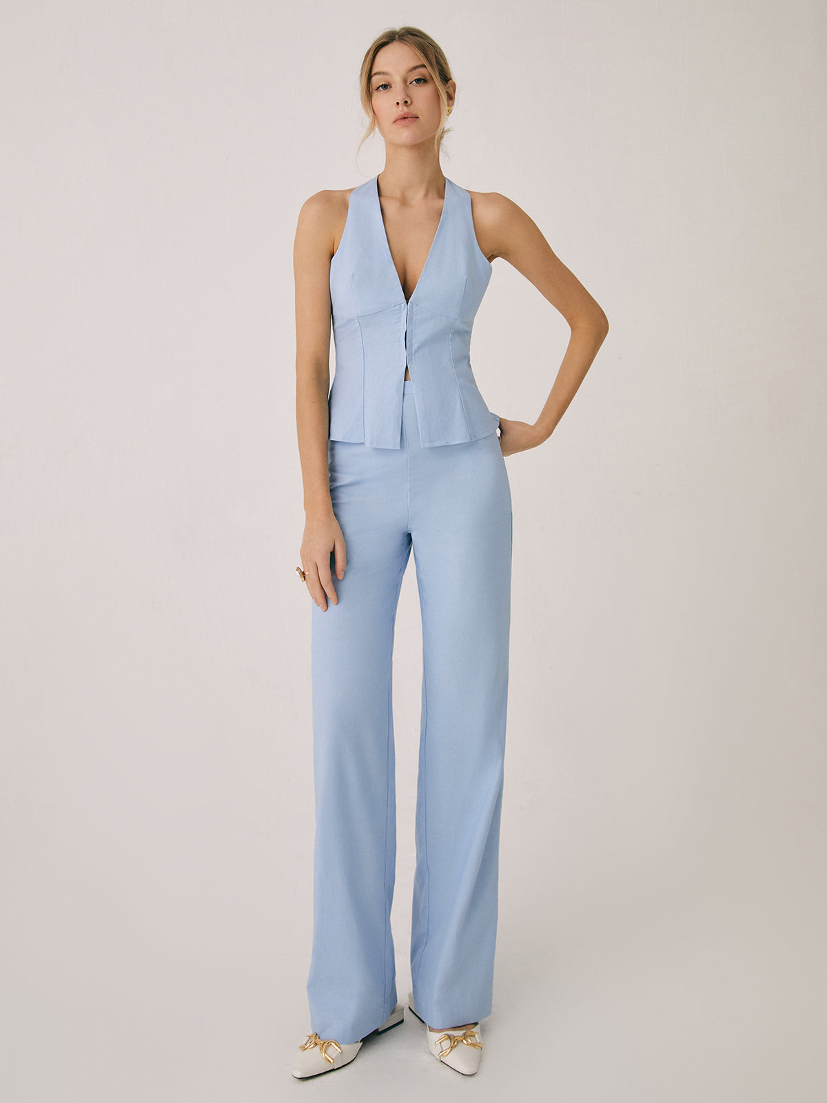 Alylah | Women's Sleeveless Straight Leg Two Piece Matching Set