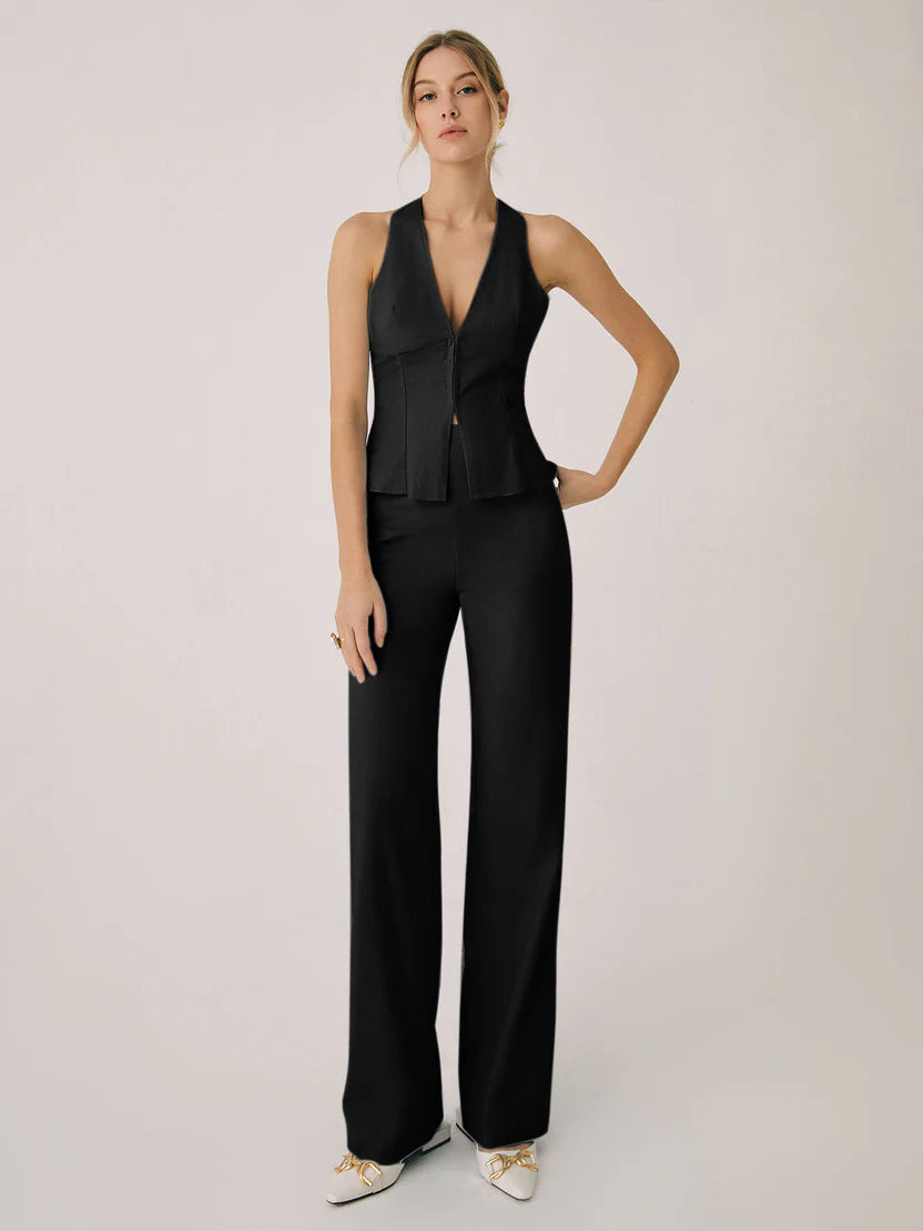 Alylah | Women's Sleeveless Straight Leg Two Piece Matching Set