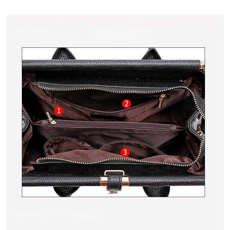 Alysa | Women’s Croc Embossed Top Handle Black Bag