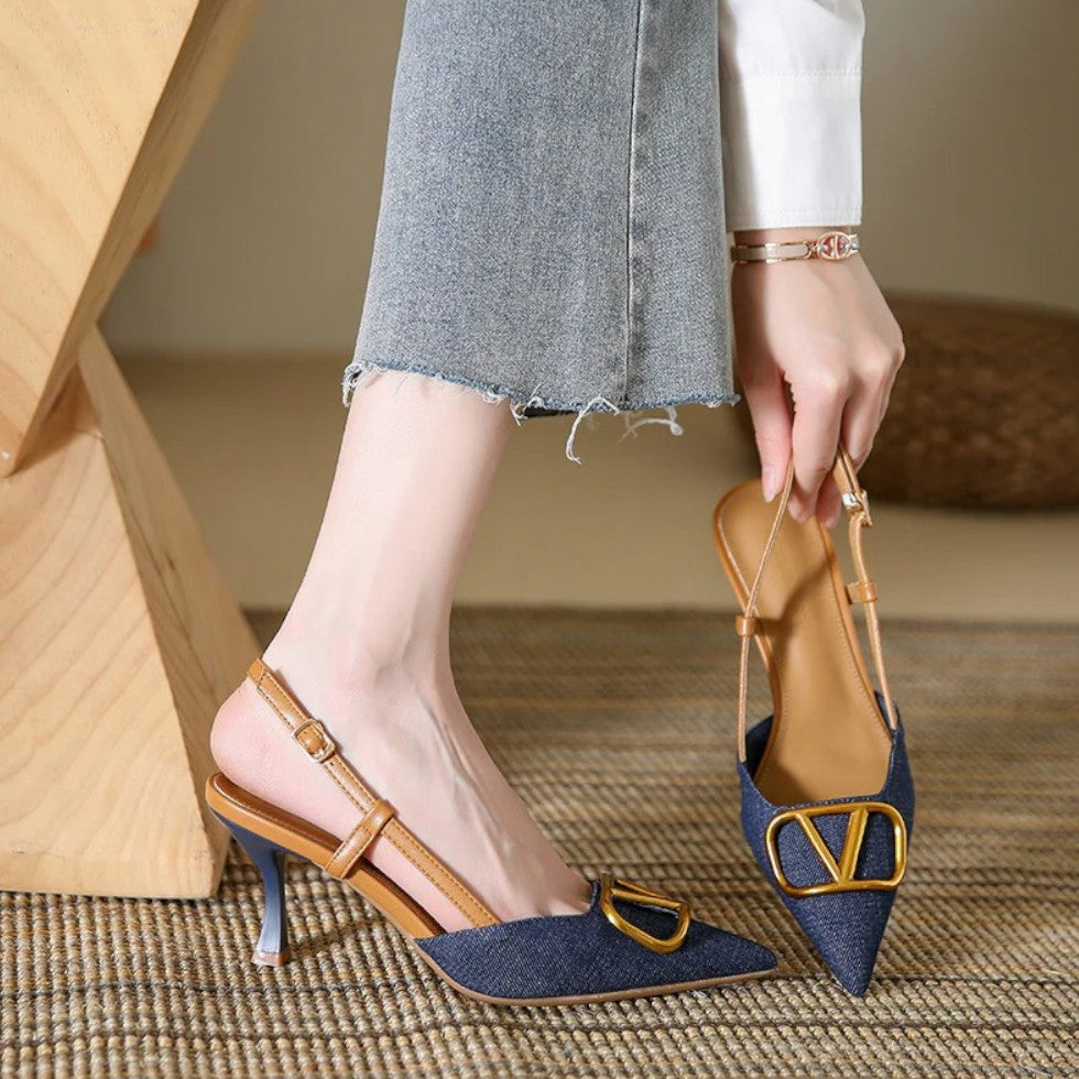 Alysha | Women's Slingback Pointed Toe Party Heels
