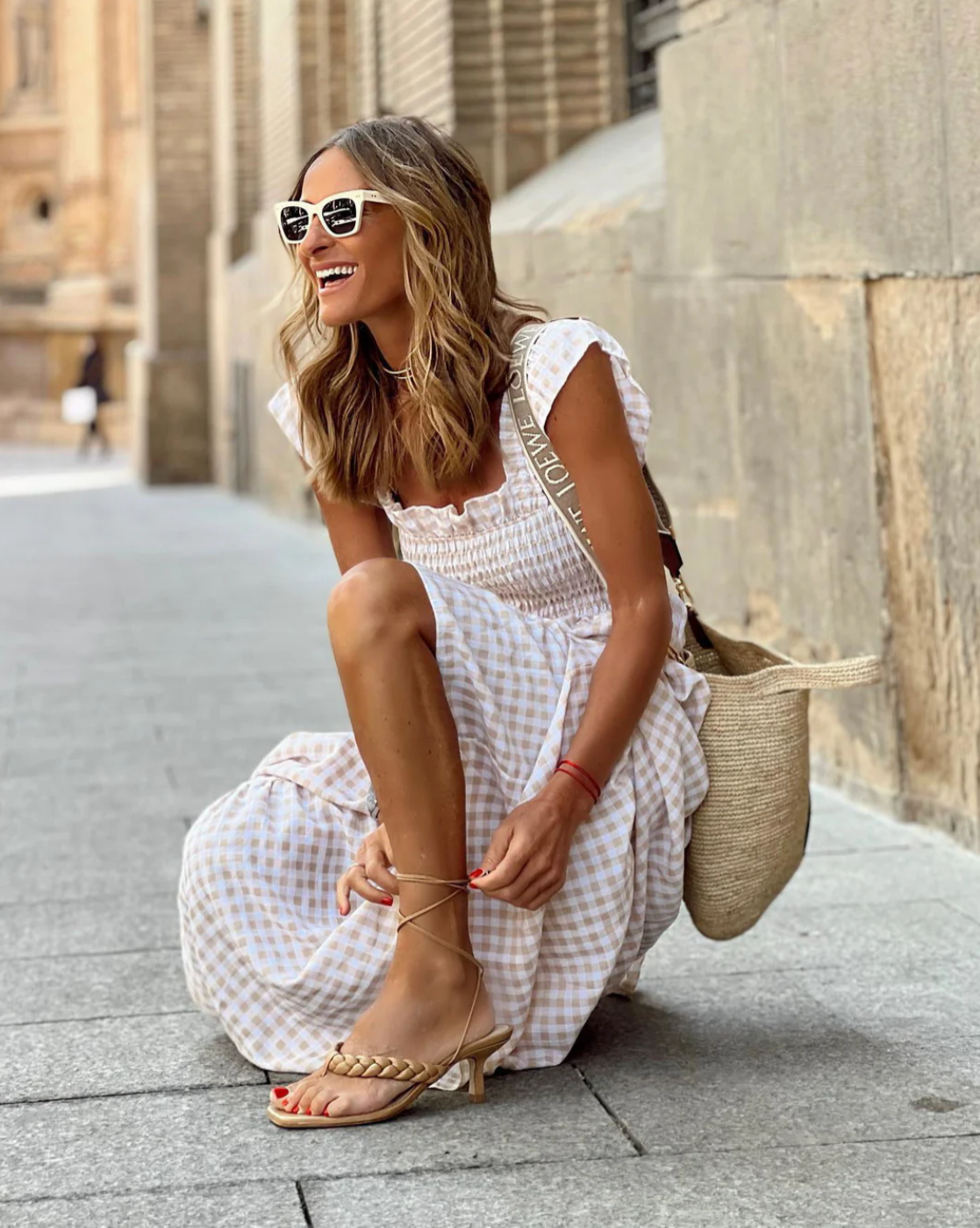 Amaliya | Women's Square Neck Ruffle Sleeve Flowy Maxi Dress