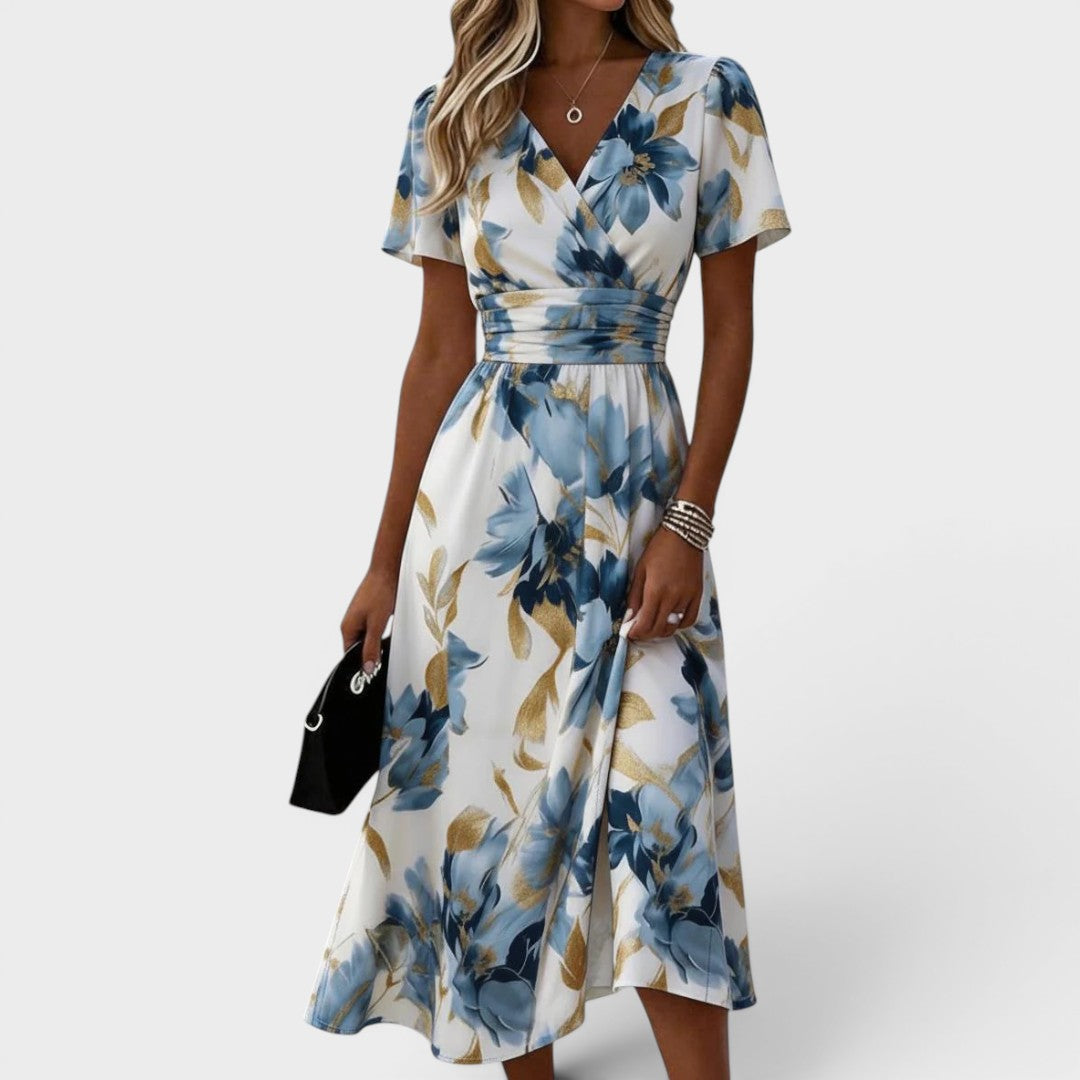 Ambrosia | Women's Floral Short Sleeve V Neck Wedding Guest Dress