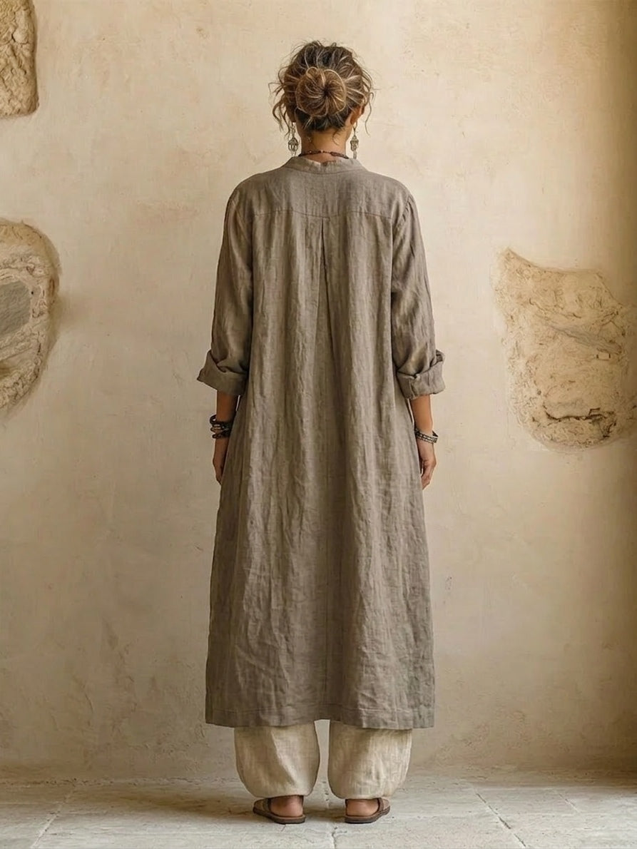 Amie | Women's Button Front Wide Leg Long Sleeve Three Piece Set
