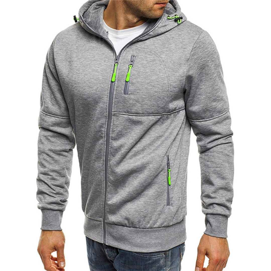 Amorita | Men's Drawstring Zip Front Long Sleeve Hoodie