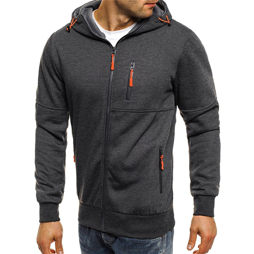 Amorita | Men's Drawstring Zip Front Long Sleeve Hoodie