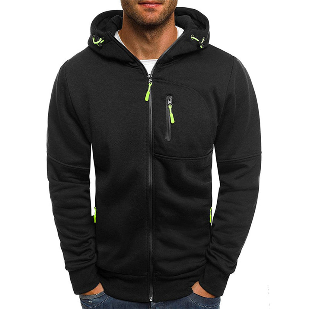 Amorita | Men's Drawstring Zip Front Long Sleeve Hoodie