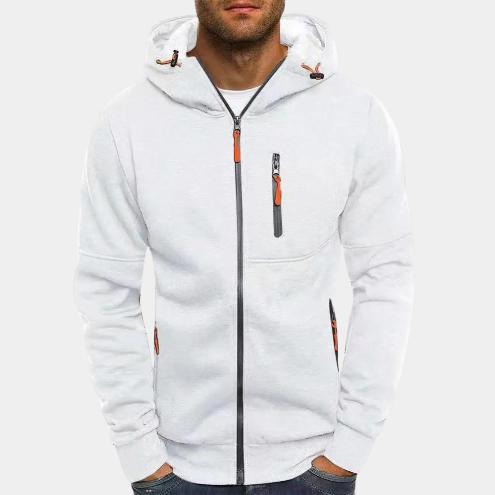 Amorita | Men's Drawstring Zip Front Long Sleeve Hoodie