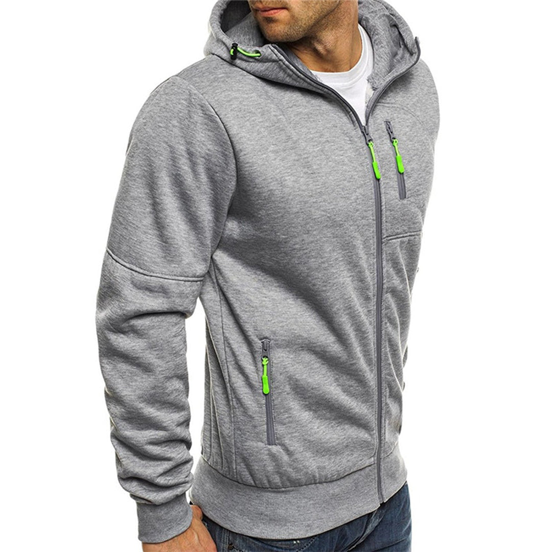 Amorita | Men's Drawstring Zip Front Long Sleeve Hoodie