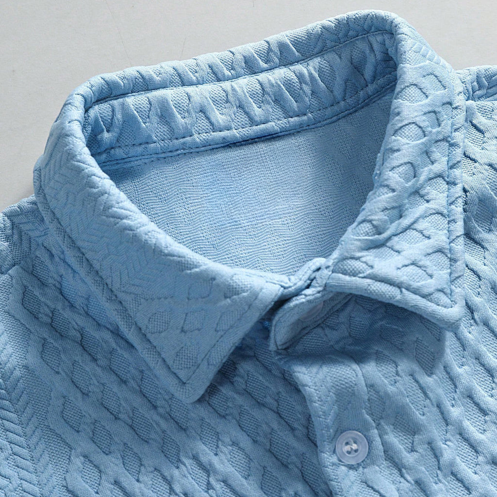 Amos | Men’s Textured Short Sleeve Two Piece Matching Set