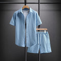 Amos | Men’s Textured Short Sleeve Two Piece Matching Set