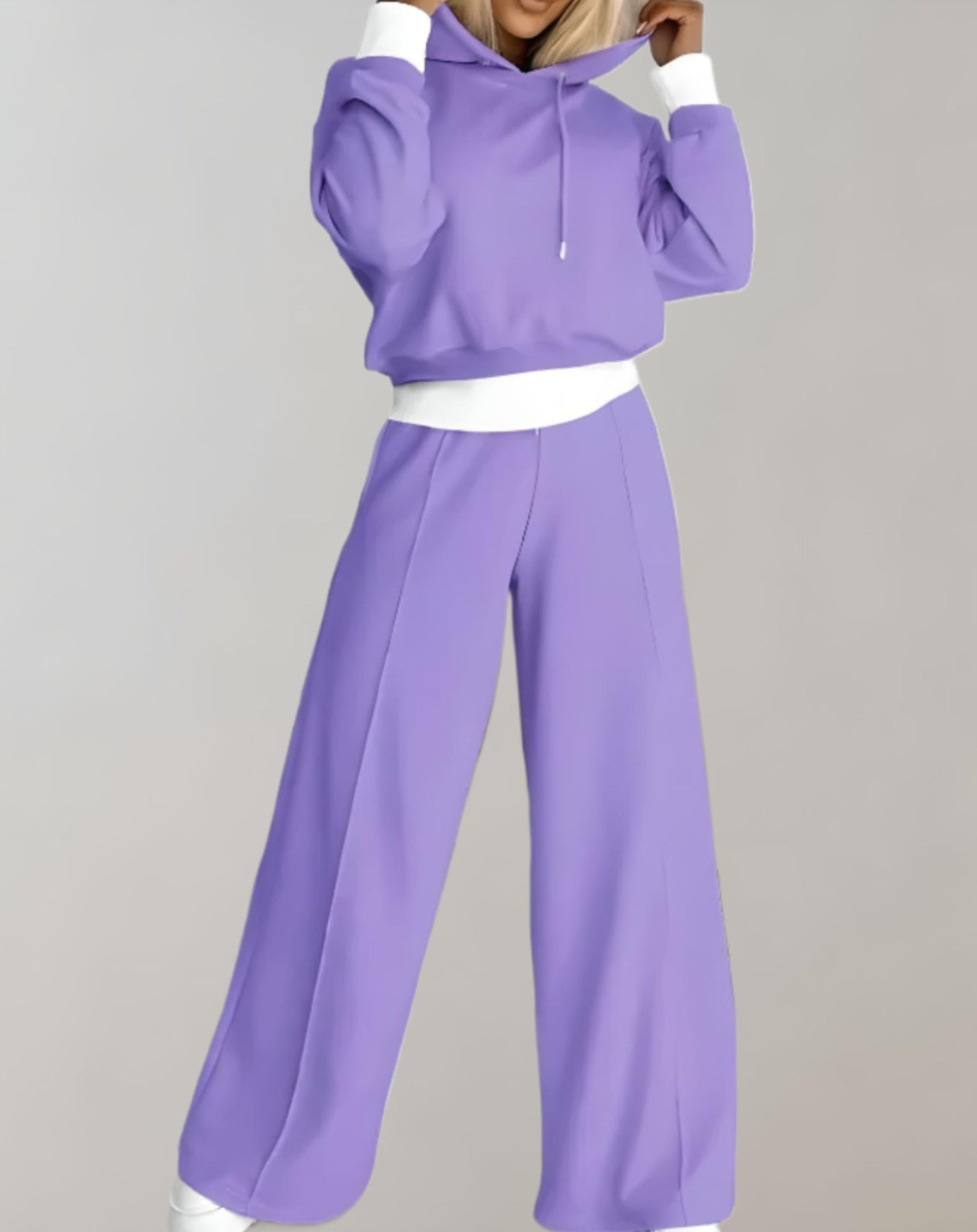 Amparo | Women's Wide Leg Drawstring Long Sleeve Two Piece Set