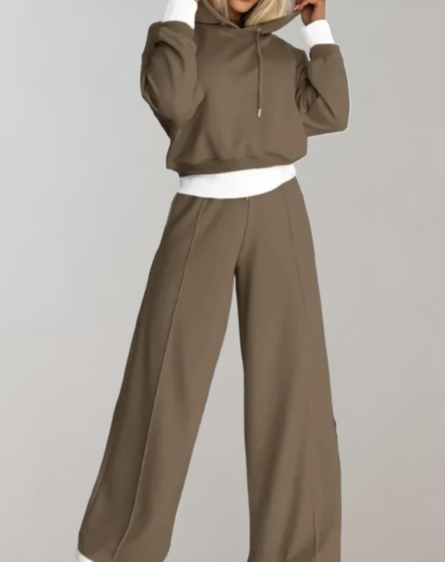 Amparo | Women's Wide Leg Drawstring Long Sleeve Two Piece Set