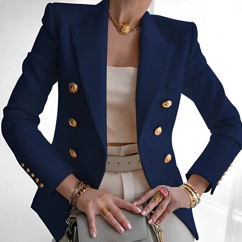Amruta | Women's Fitted Long Sleeve Double Breasted Blazer