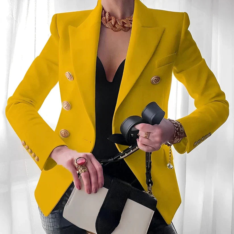 Amruta | Women's Fitted Long Sleeve Double Breasted Blazer