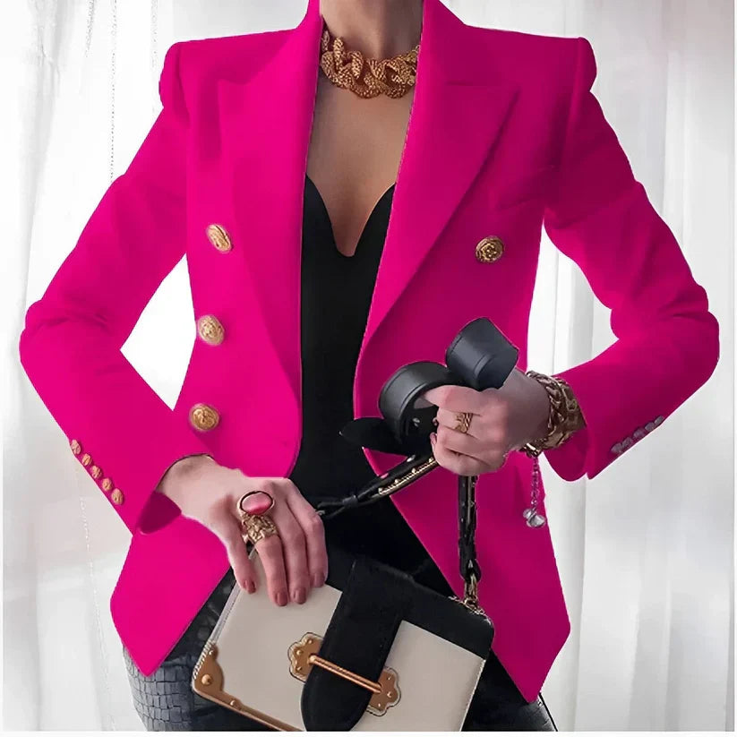 Amruta | Women's Fitted Long Sleeve Double Breasted Blazer