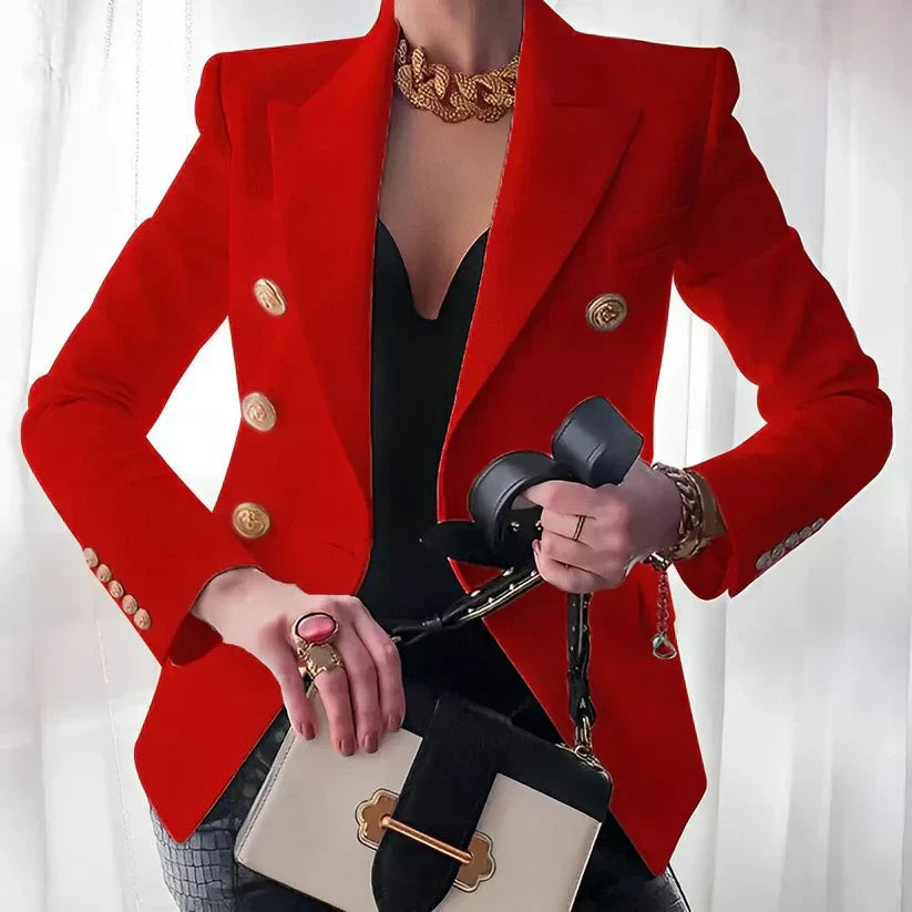 Amruta | Women's Fitted Long Sleeve Double Breasted Blazer