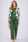 Amyra | Women's Two Tone Long Sleeve Pocket Three Piece Set