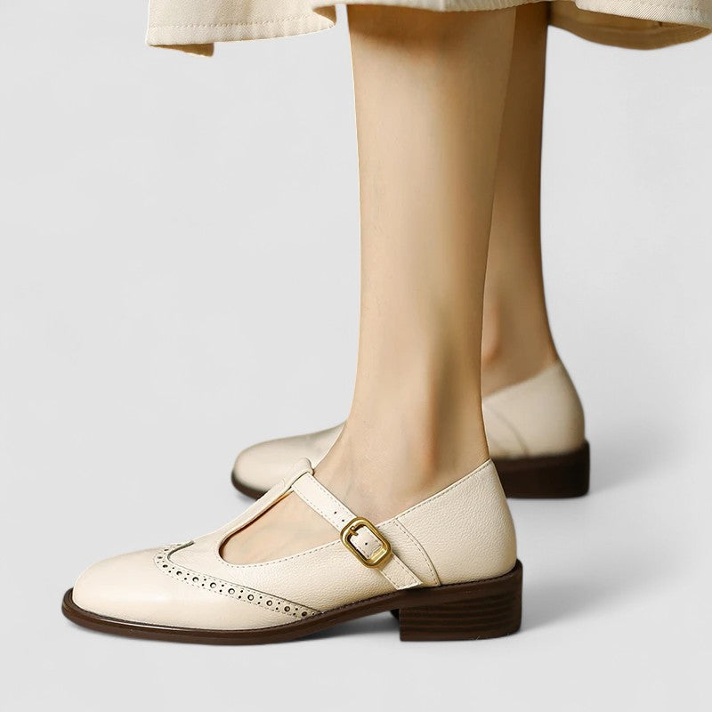 Analia | Women's Block Heel T-Strap Mary Jane Shoes