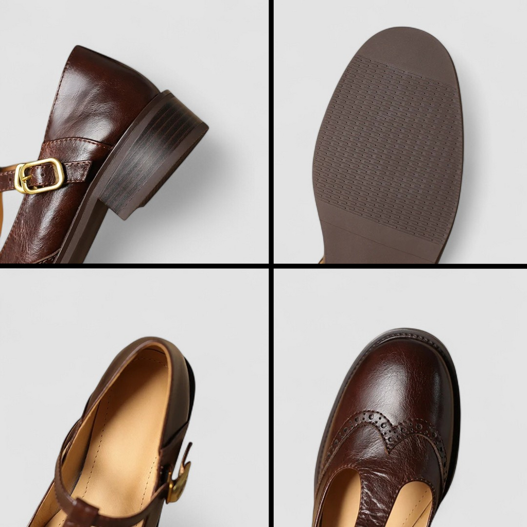 Analia | Women's Block Heel T-Strap Mary Jane Shoes