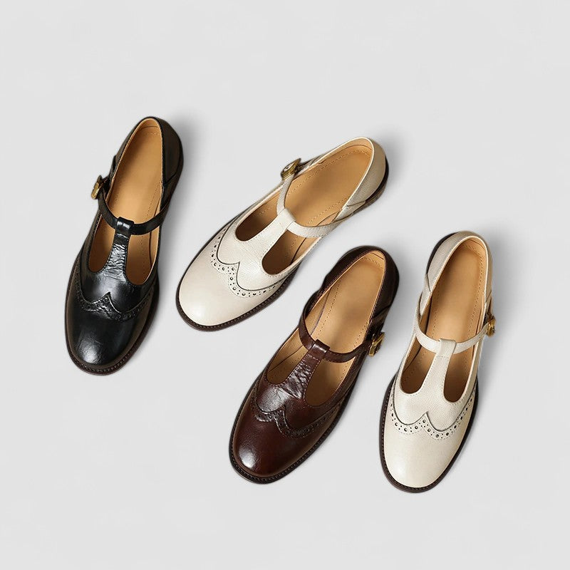 Analia | Women's Block Heel T-Strap Mary Jane Shoes