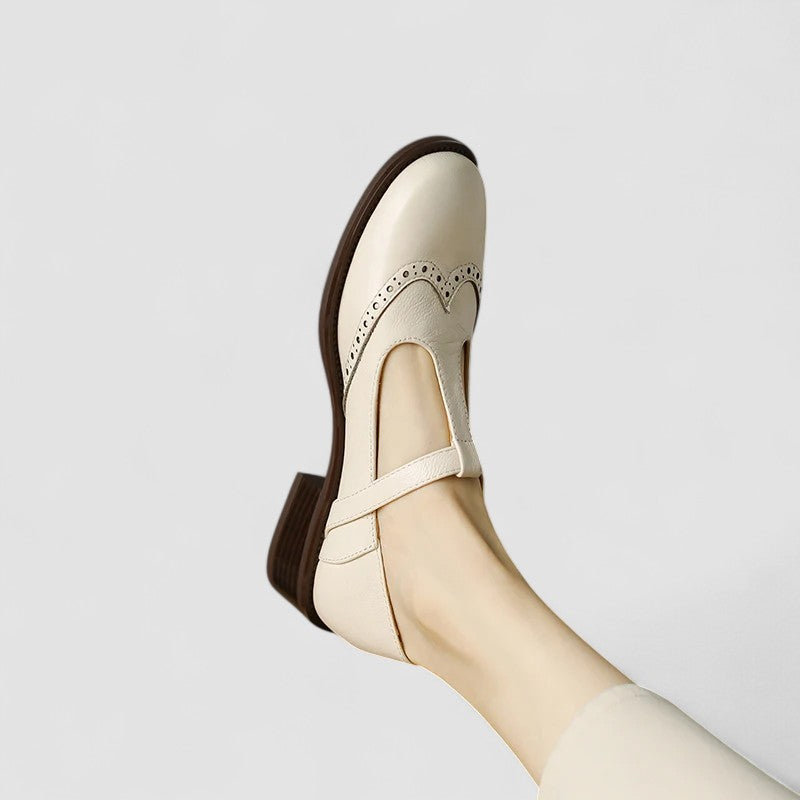 Analia | Women's Block Heel T-Strap Mary Jane Shoes