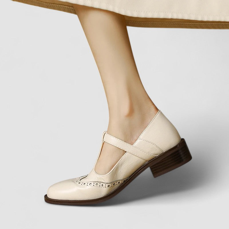 Analia | Women's Block Heel T-Strap Mary Jane Shoes