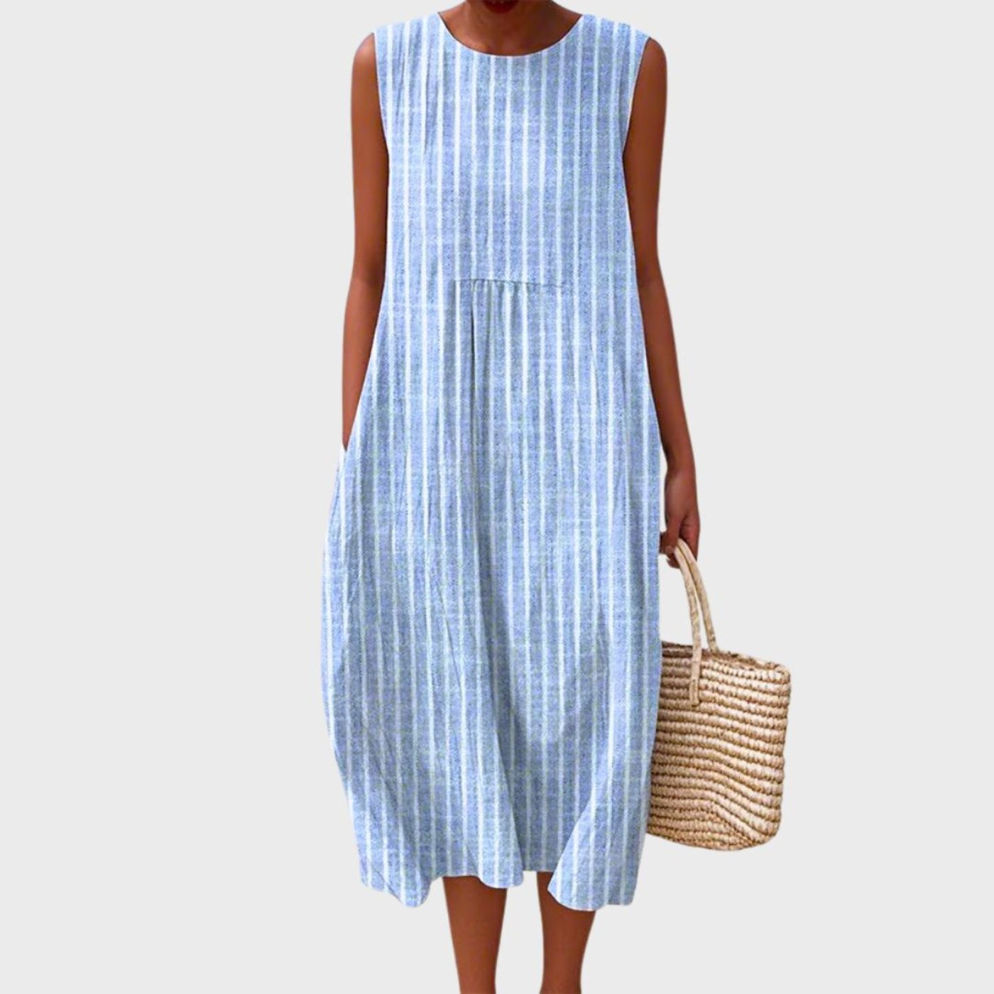 Analisa | Women's Sleeveless Tiered Scoop Neck Summer Midi Dress