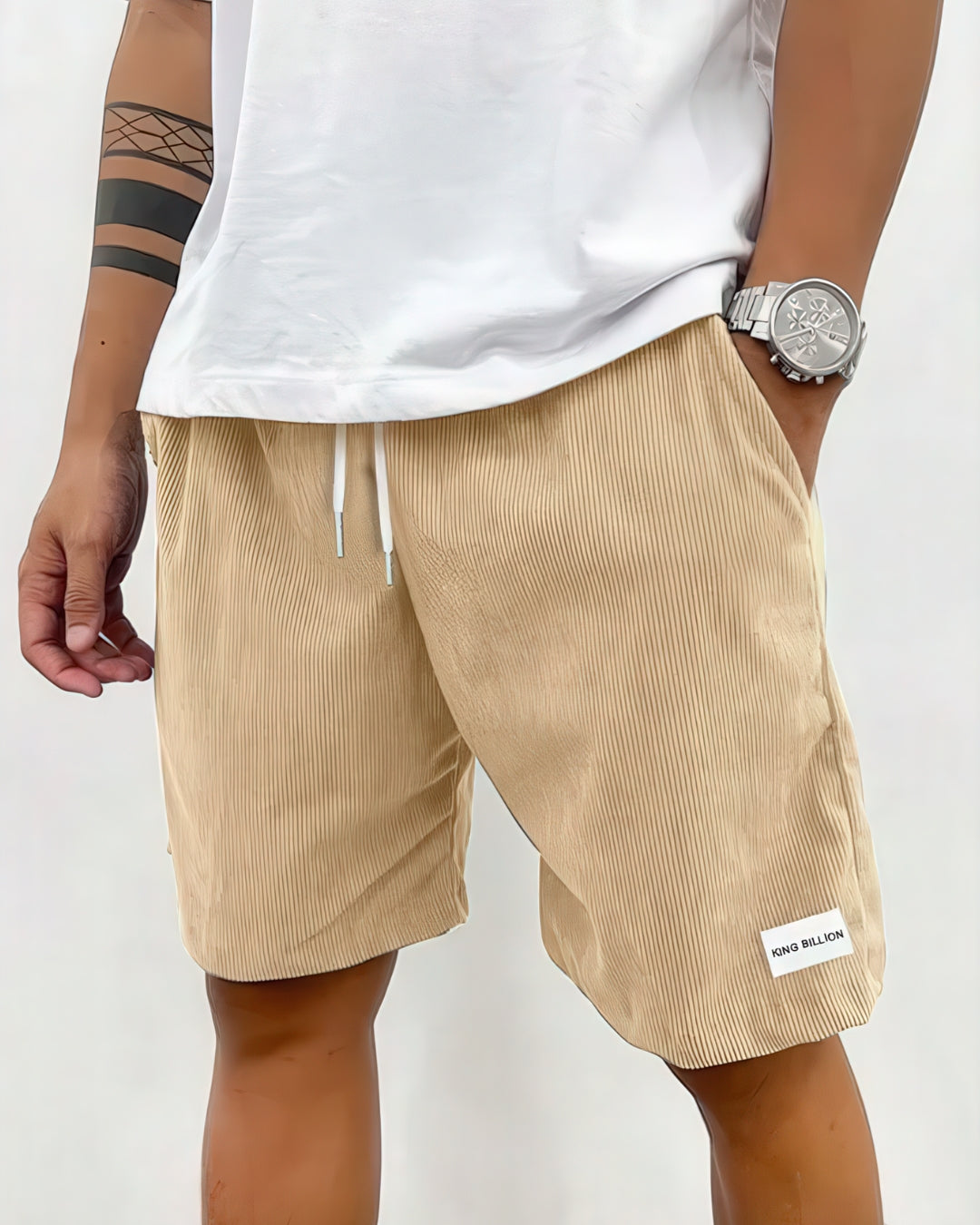 Andre | Men’s Textured Ribbed Drawstring Summer Shorts