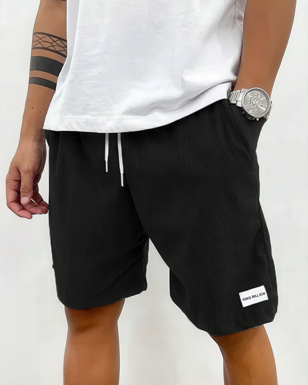 Andre | Men’s Textured Ribbed Drawstring Summer Shorts