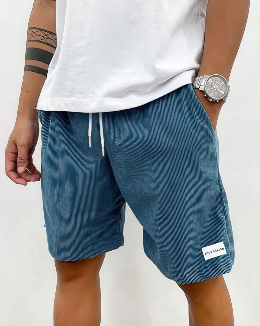 Andre | Men’s Textured Ribbed Drawstring Summer Shorts