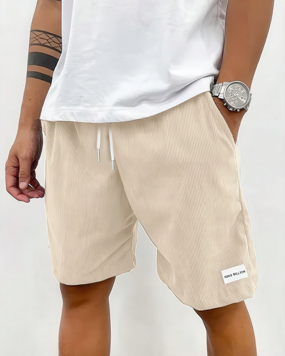 Andre | Men’s Textured Ribbed Drawstring Summer Shorts